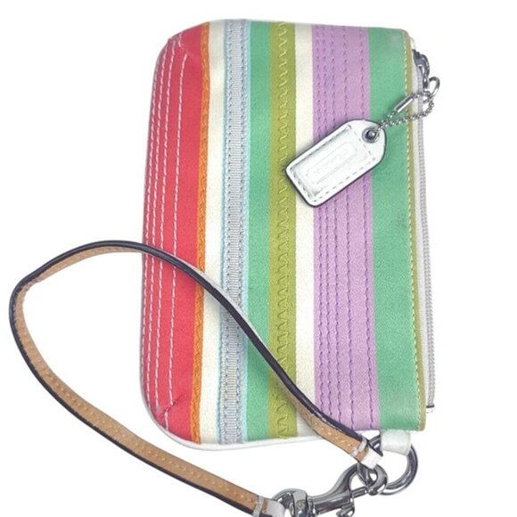 Coach Hampton Flap Multicolor Striped Crossbody/Shoulder Bag and wallet - Picture 7 of 12